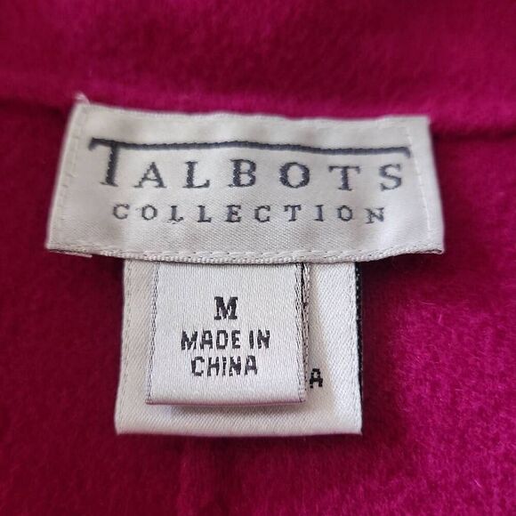 Vintage Talbots collection fuschia wool and angora coat women's medium - Picture 7 of 8